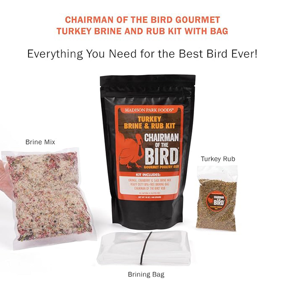 Chairman of the Bird Gourmet Turkey Brine Kit with Bag and Seasoning Rub