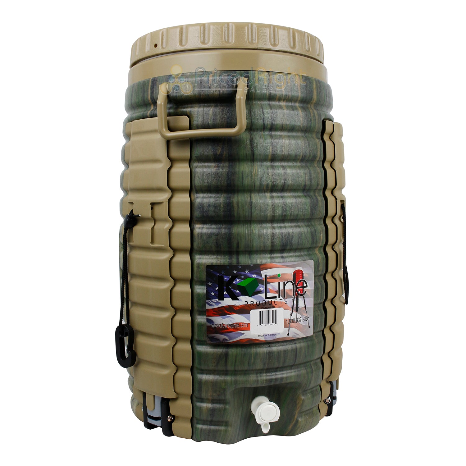 K Line Products Kosmo Cooler 5 Gallon W/ Handles Spout & 3 Collapsible Legs Camo