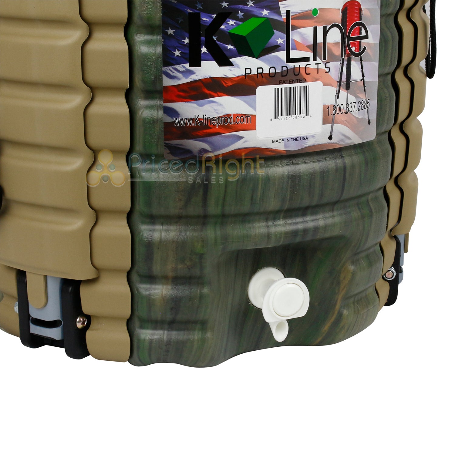 K Line Products Kosmo Cooler 5 Gallon W/ Handles Spout & 3 Collapsible Legs Camo