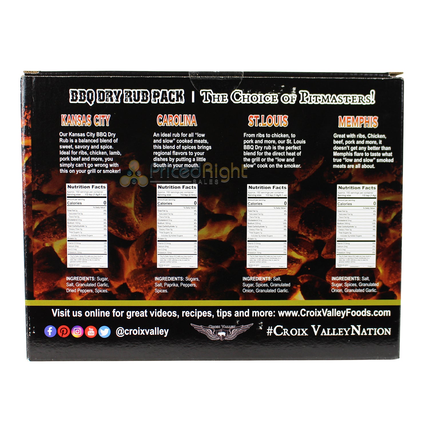 Croix Valley Foods Regional Reserve BBQ Rub Four Pack Gluten Free Gift Set CV84