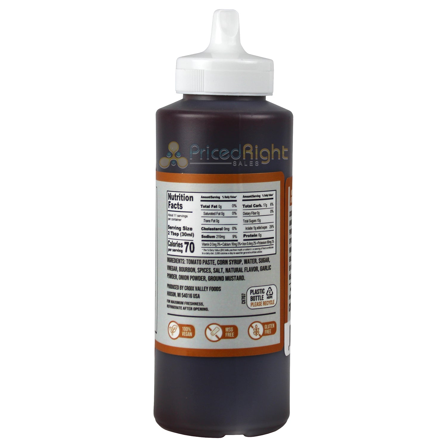 Croix Valley Foods Foundry Series Spicy Bourbon BBQ Sauce 15 Oz Gluten Free