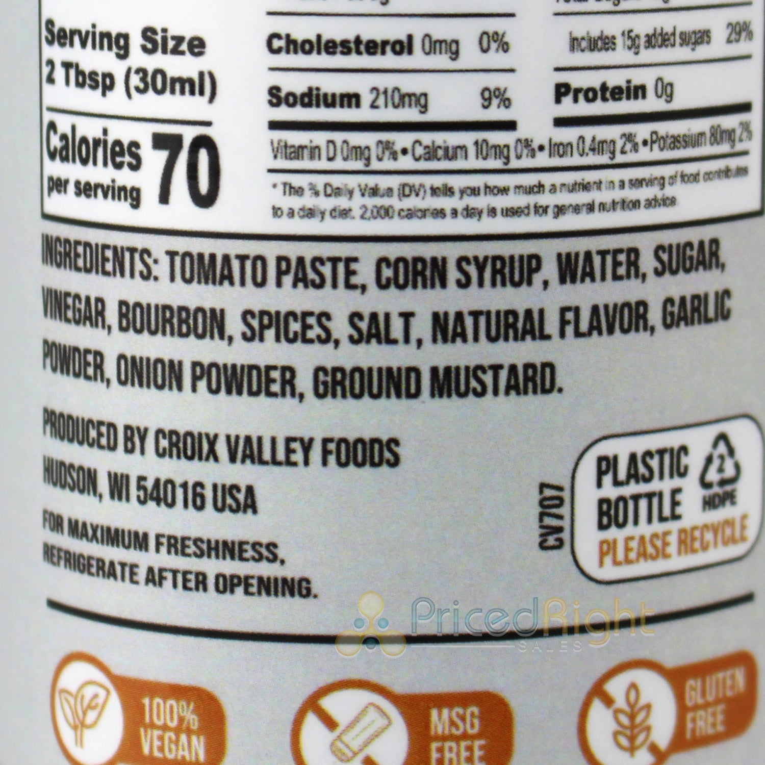 Croix Valley Foods Foundry Series Spicy Bourbon BBQ Sauce 15 Oz Gluten Free