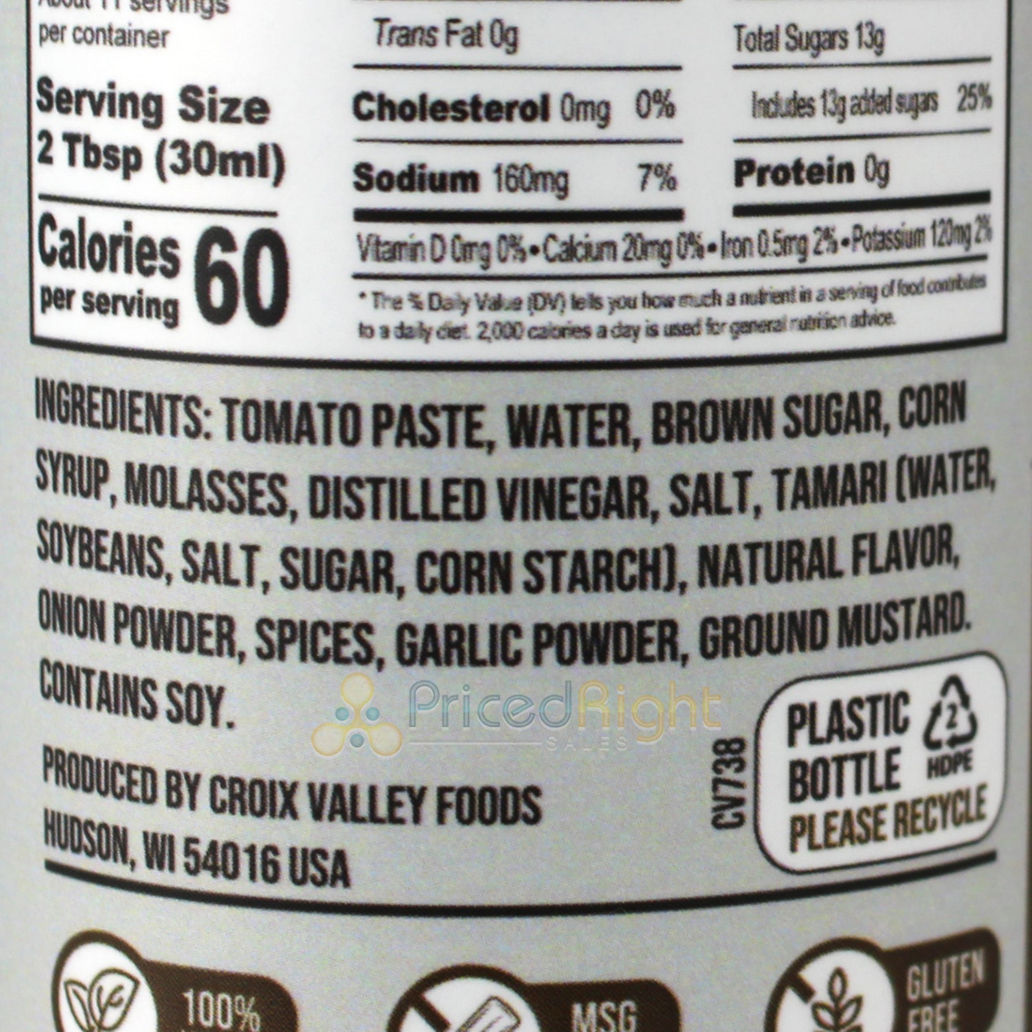 Croix Valley Foods Foundry Series Midnight Molasses BBQ Sauce 13.5 Oz Vegan