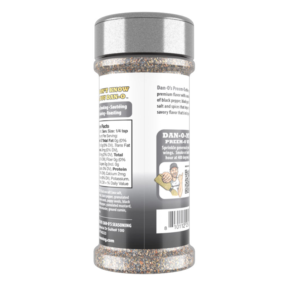 Dan-O's Preem-O Seasoning 3.4oz Black Pepper Garlic Sea Salt Rich & Savory