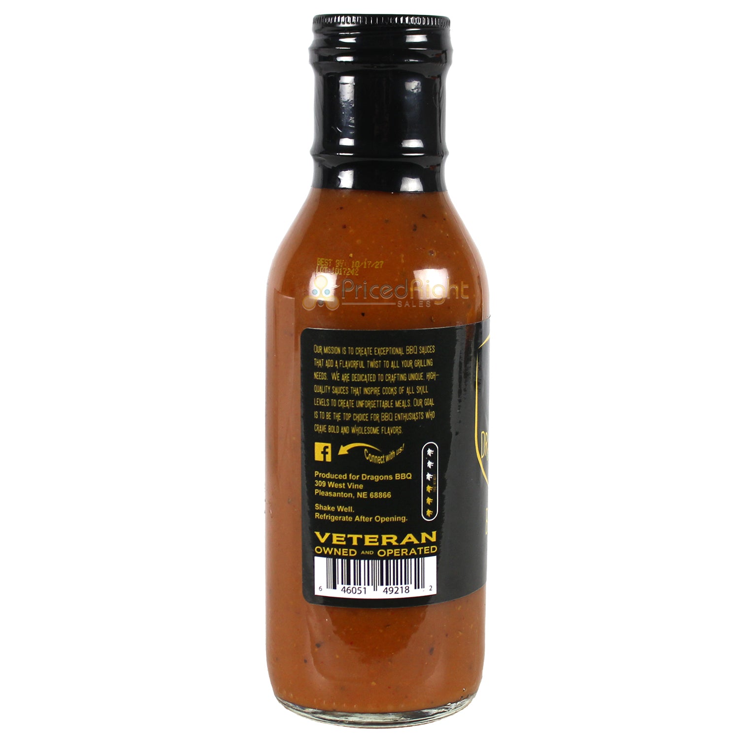 Dragons BBQ Mustard Man Barbecue Sauce 12 Oz Medium Heat DBBQ-MUSTARD