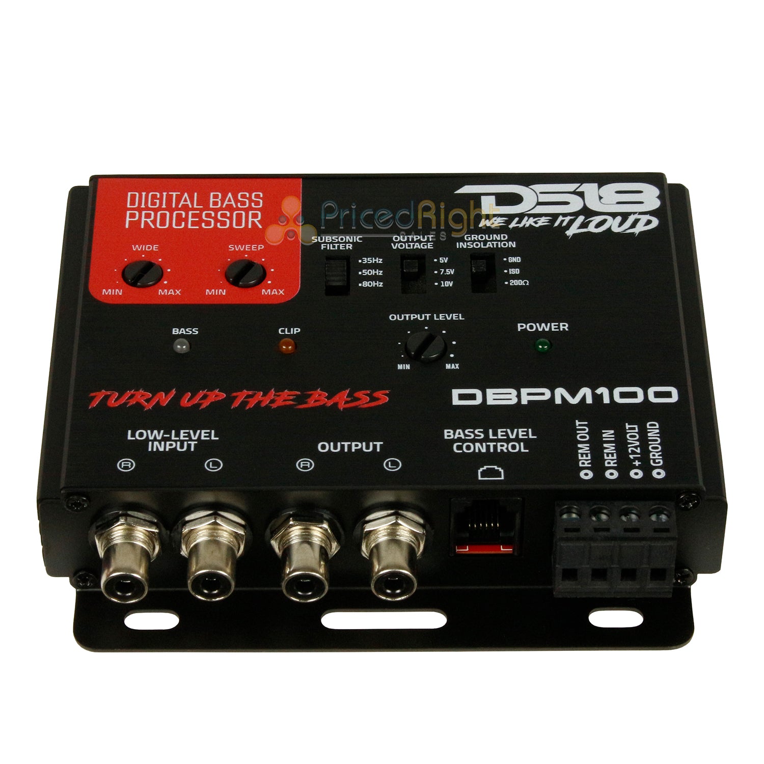 DS18 Compact Digital Bass Processor 2 Channel Preamp Input Output Black DBPM100