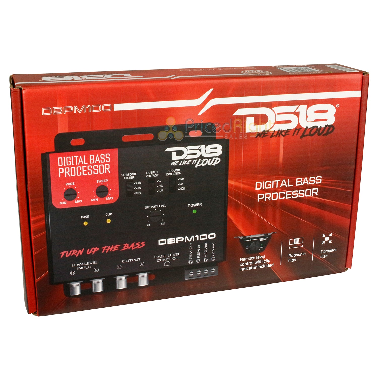 DS18 Compact Digital Bass Processor 2 Channel Preamp Input Output Black DBPM100