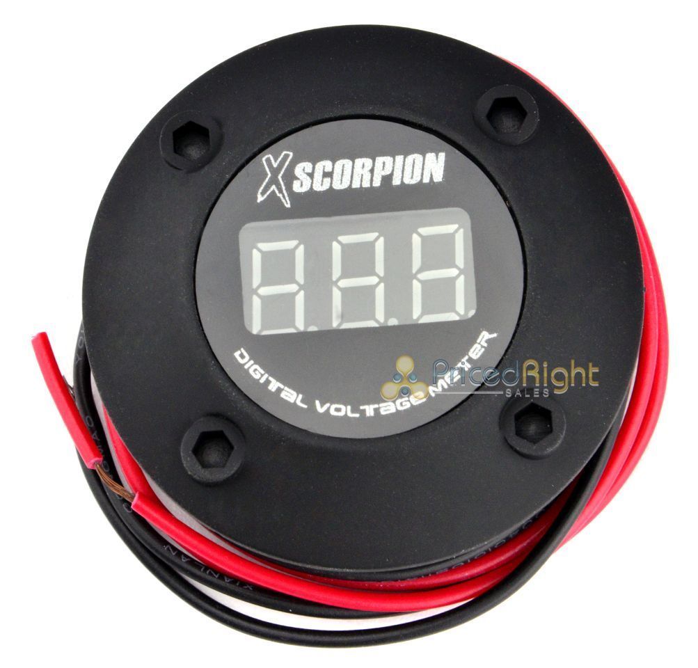 12V Digital Volt Meter Gauge Red LED Car Audio Voltage Display Black Round