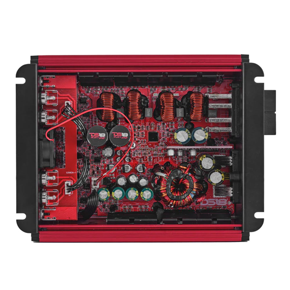 DS18 FRP Compact 4 Channel Class D Amplifier Red 1200W RMS FRP-1.2K4/RD