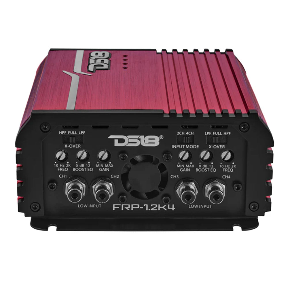 DS18 FRP Compact 4 Channel Class D Amplifier Red 1200W RMS FRP-1.2K4/RD