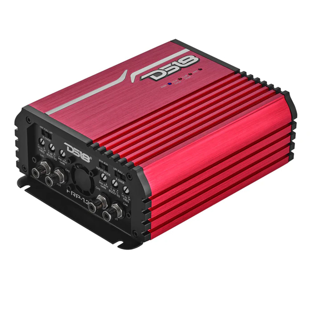 DS18 FRP Compact 4 Channel Class D Amplifier Red 1200W RMS FRP-1.2K4/RD