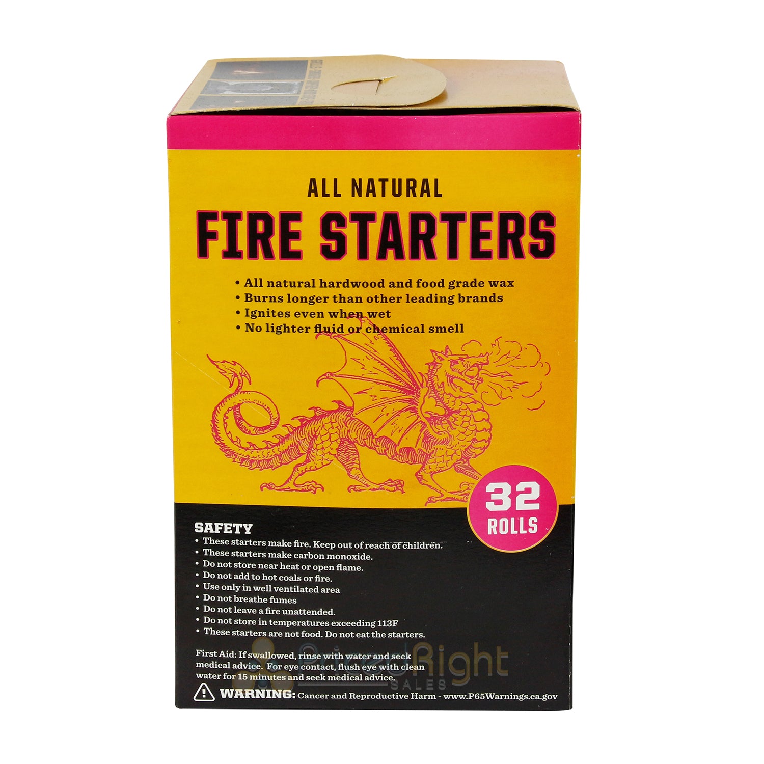 Fire & Smoke Society All-Natural Fire Starters Waterproof & Food Grade 32 Pack