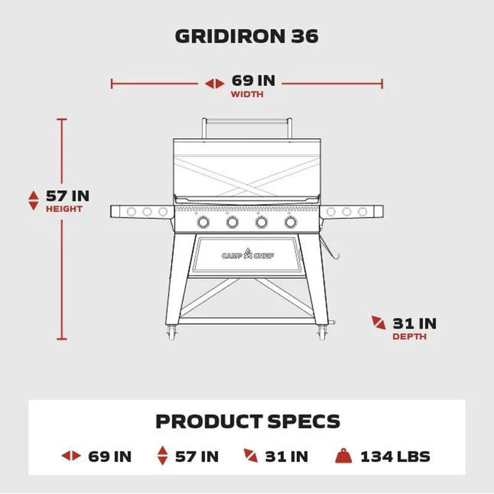 Camp Chef Gridiron 36 Flat Top 36" Griddle FTG36