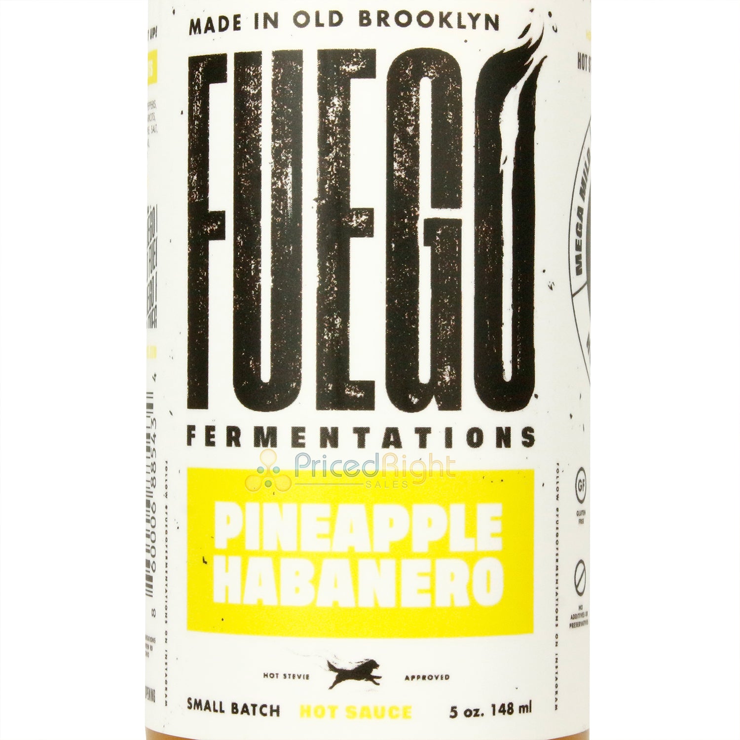 Fuego Fermentations Pineapple Habanero Hot Sauce Sweet & Spicy Medium Heat 5 Oz