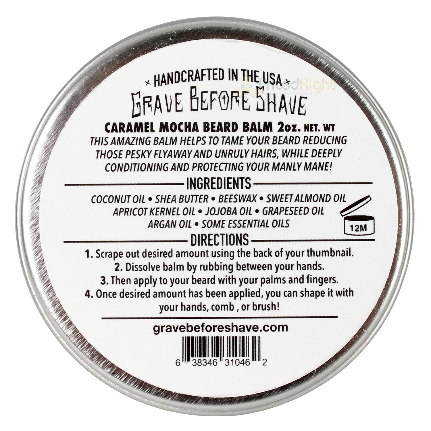 Grave Before Shave Handcrafted Beard Balm Caramel Mocha Coffee Scent 2 Ounce