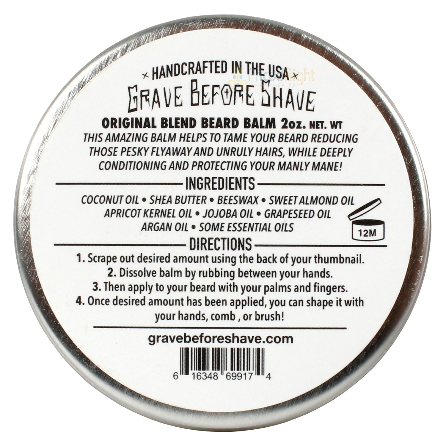 Grave Before Shave Beard Balm OG Blend Strong Hold Handcrafted in USA 2 Ounce