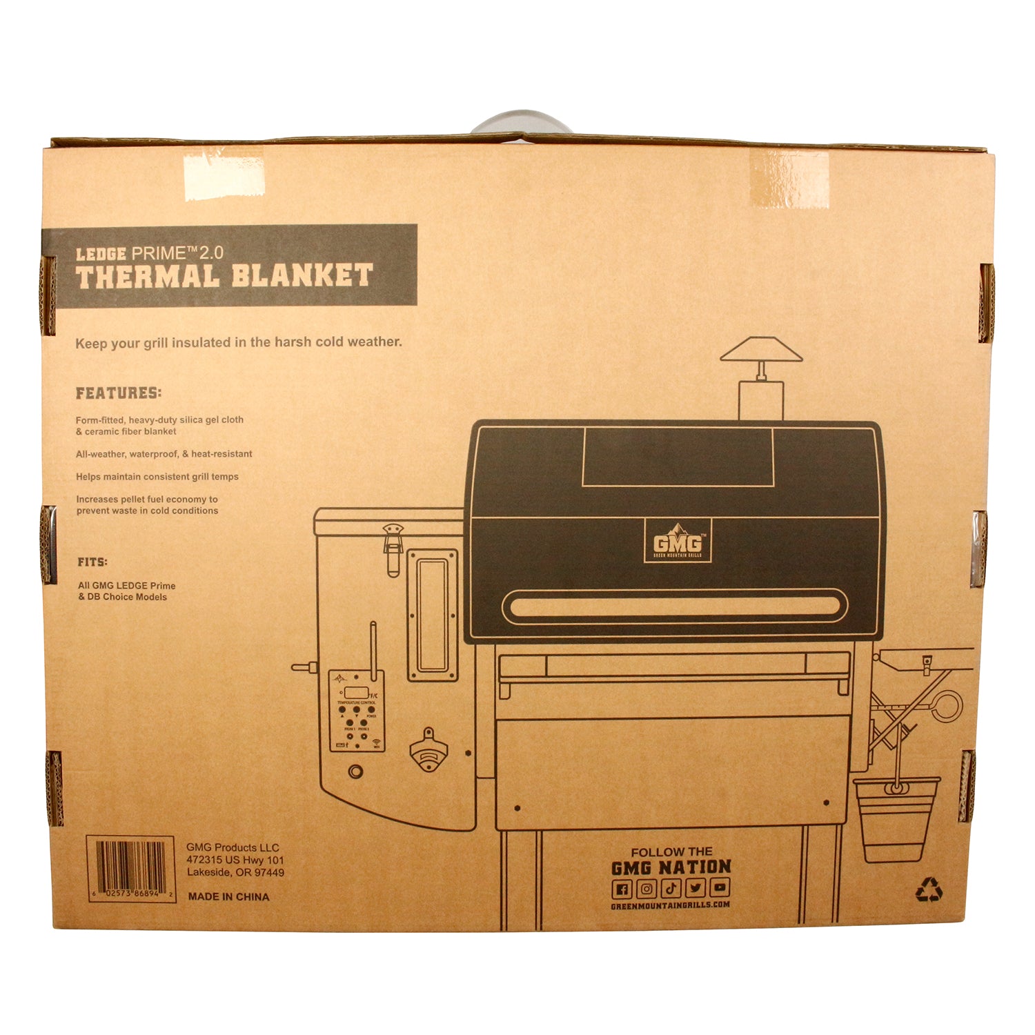 Green Mountain Grills Thermal Blanket for Ledge Prime & DB Models Black GMG-6047