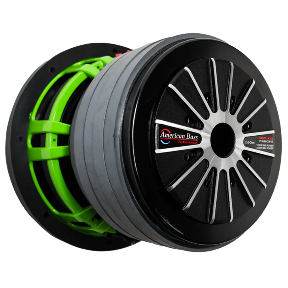 8" American Bass Godzilla 2 Ohm Dual Voice Coil Subwoofer 1200W RMS GODZILLA-822