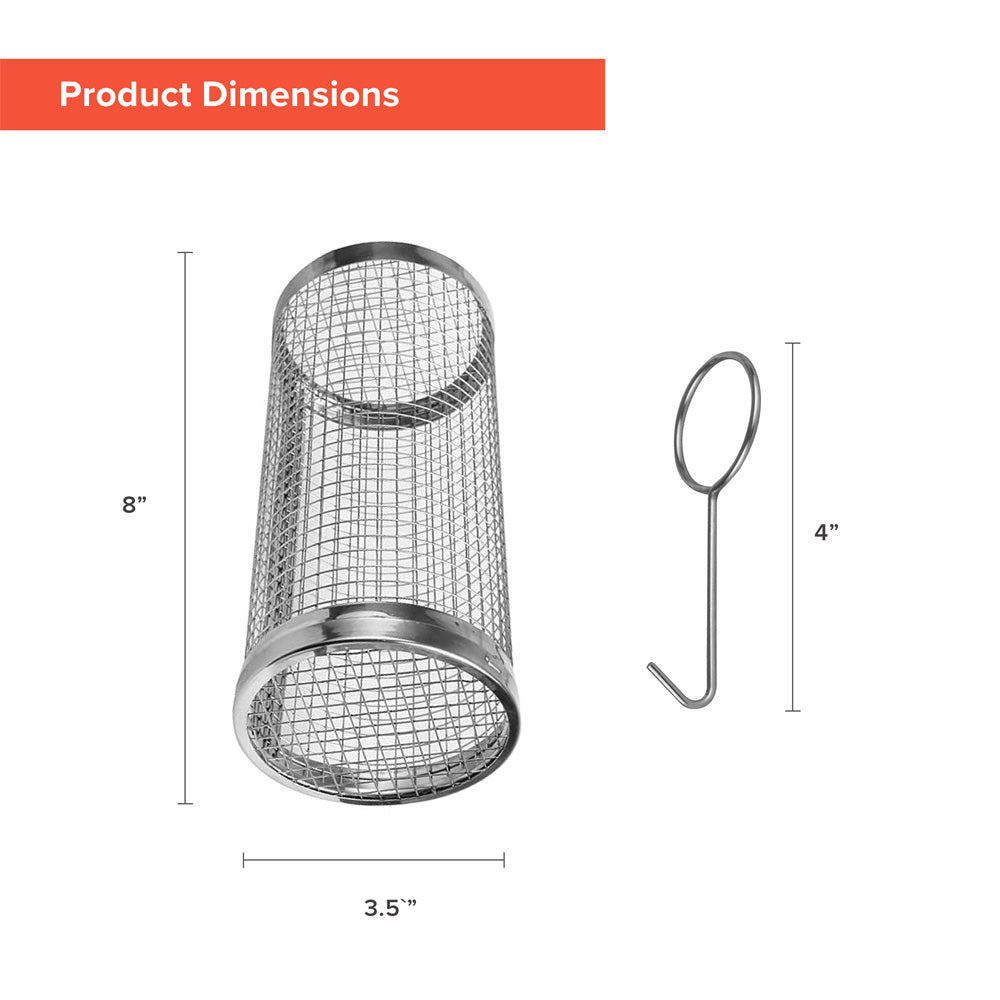 Outdoor Rolling Grill Basket Large BBQ Net Tube Round Mesh Cage Latching Lid