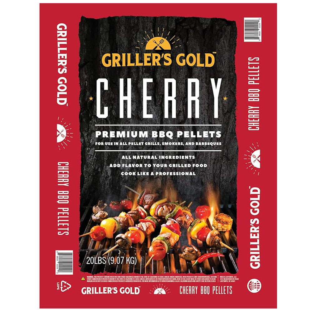 Griller's Gold Premium Cherry BBQ Pellets 20 lb All Natural Ingredients Sweet