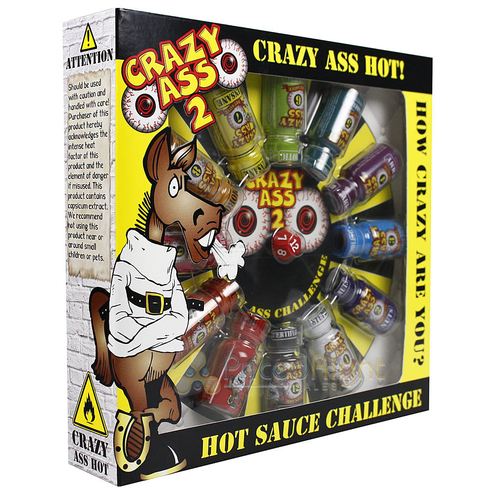 Crazy Ass 2 Hot Sauce Dice Game Challenge 12 - .75 Oz Bottles Extreme Heat GS648