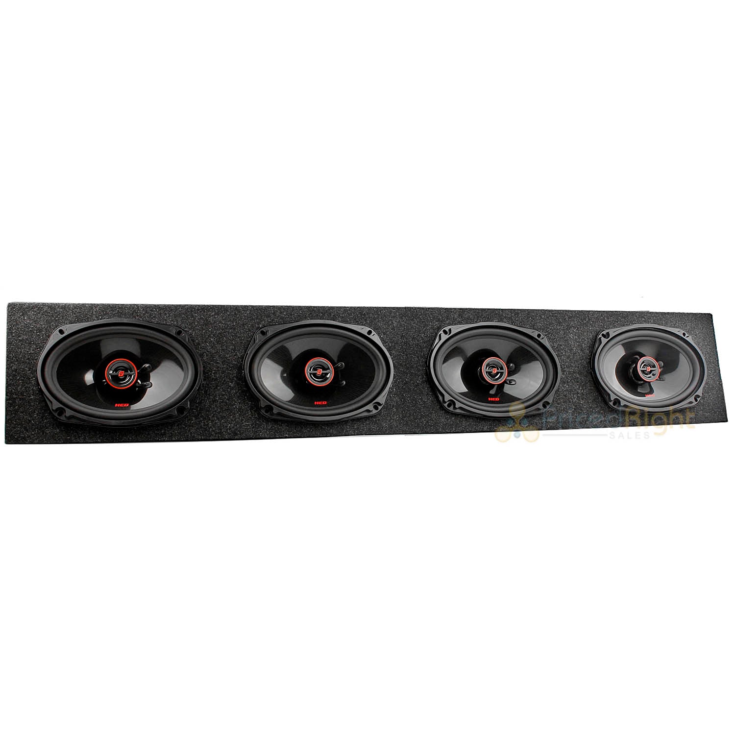 Cerwin Vega 6x9" 2-Way Coaxial Car Speakers with 4 Four Hole Box Enclosure H7692