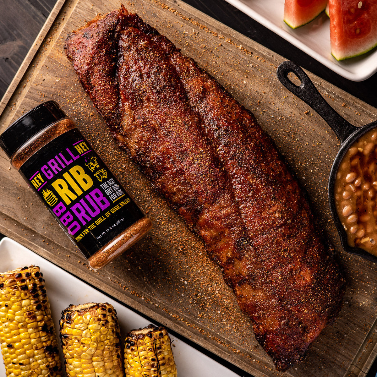 Hey Grill Hey Rib Rub 10.4 Oz BBQ MSG-Free Brown Sugar Paprika Onion Garlic