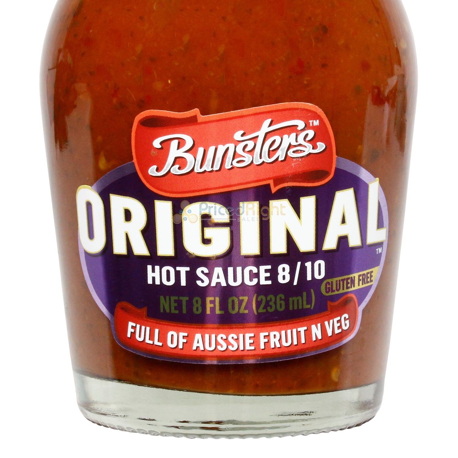 Bunsters Original Hot Sauce Full of Aussie Fruit N Veg 8/10 Heat Gluten Free 8oz