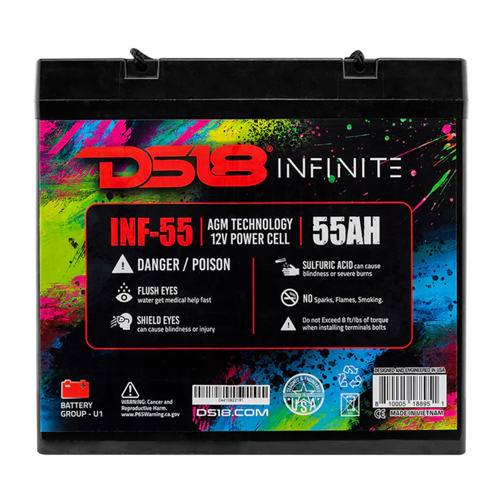 Infinity 1750 Watts 55 AH AGM Power Cell Battery DS18 INF-55AH