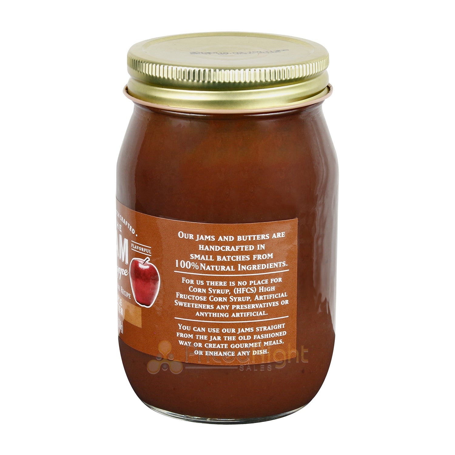 The Jam Shoppe Natural Apple Butter Jam Small Batch Handcrafted Real Fruit 19 OZ