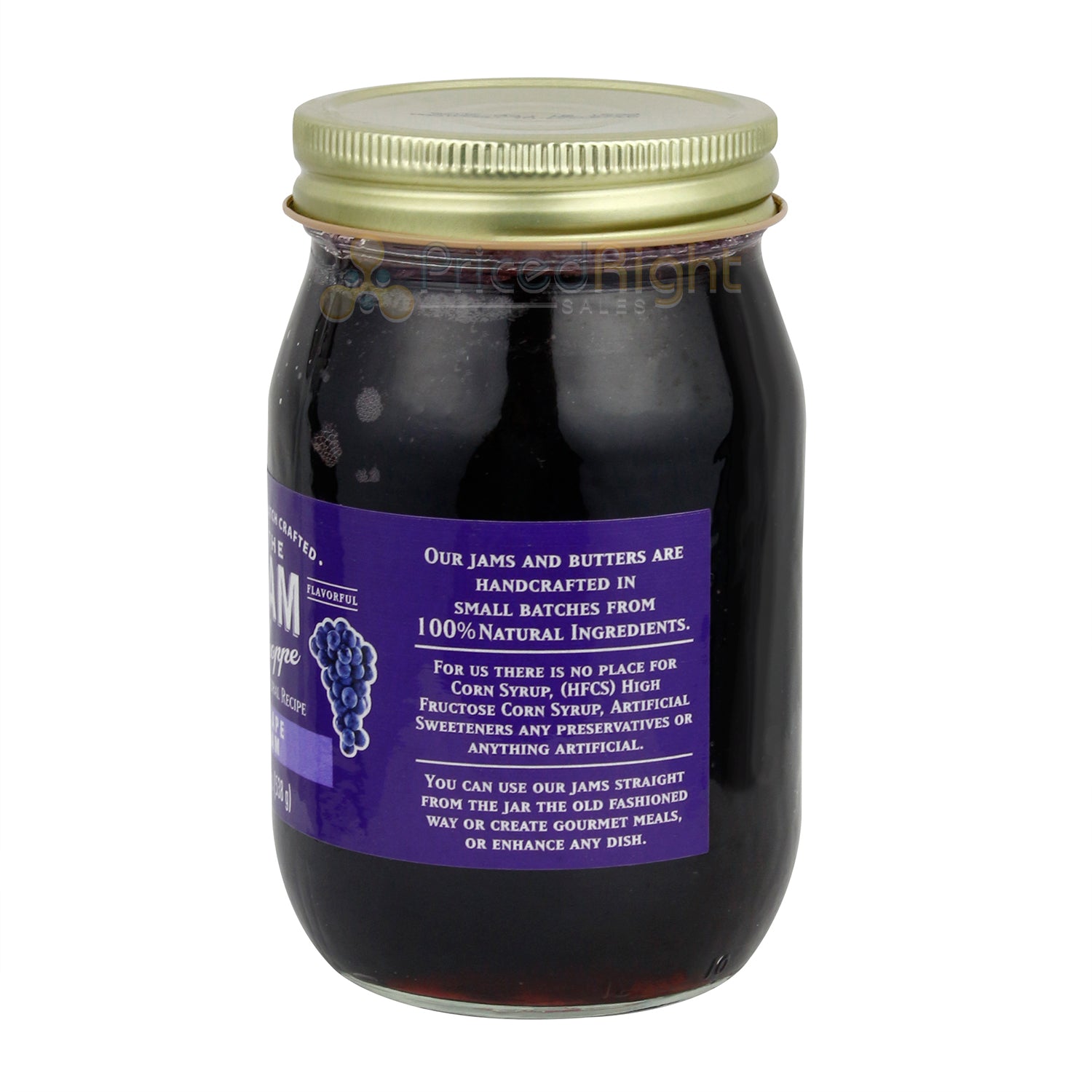 The Jam Shoppe All-Natural Grape Jam Small Batch Handcrafted Real Fruit 19 OZ