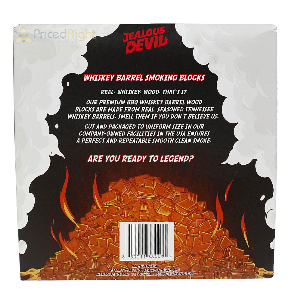 Jealous Devil Smoke Whiskey Barrel Blocks Real Hard Wood 8 LBS JDSMOKEWSKY08