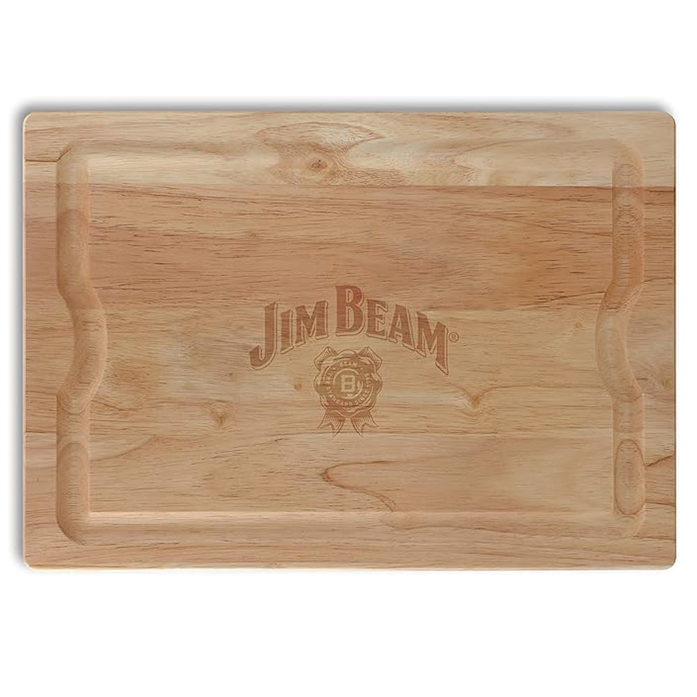 Jim Beam 3-Piece Carving Set Stainless Steel Utensils Durable Parawood Board