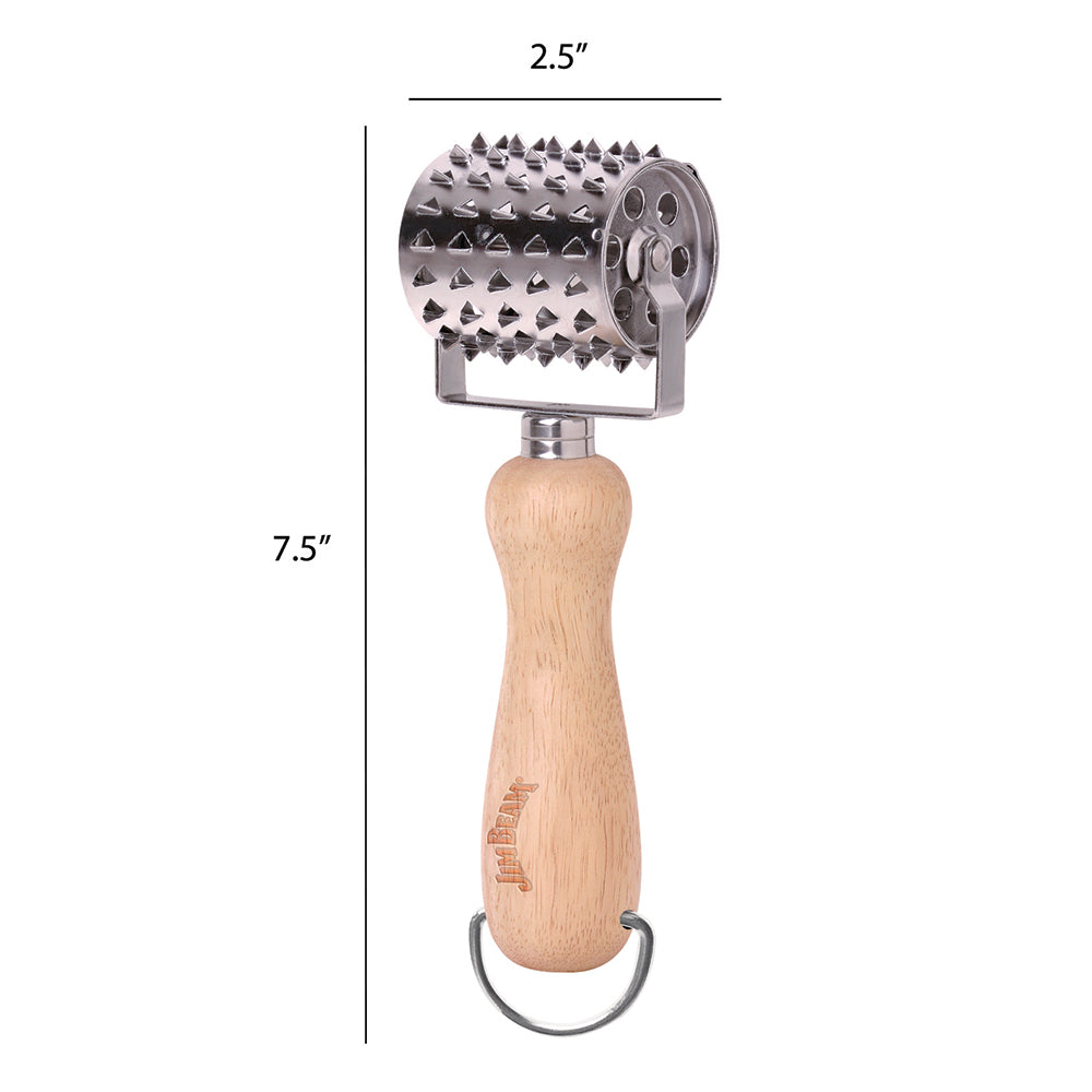 Jim Beam JB0150 Rolling Stainless Steel Meat Tenderizer with Wood Handle