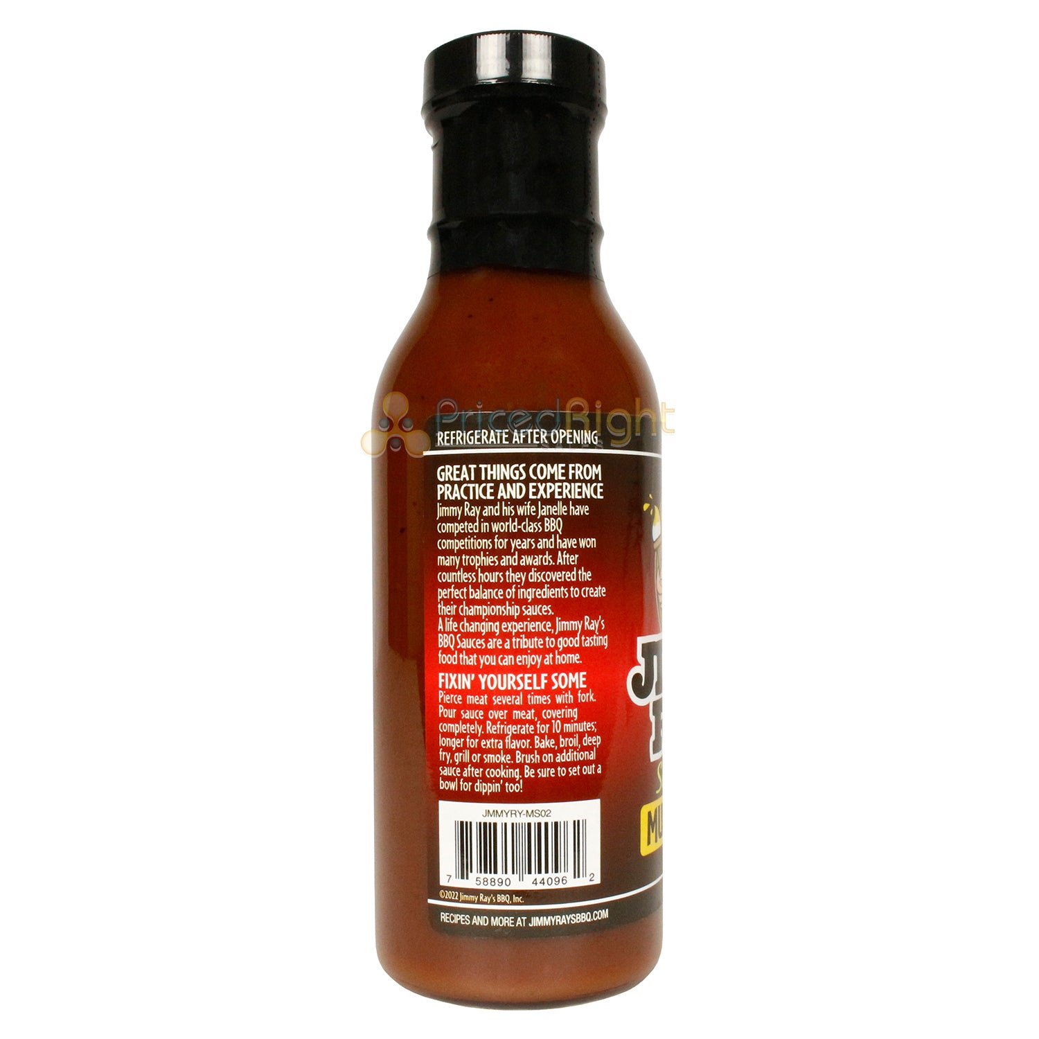 Jimmy Ray's Sweet & Tangy Mustard BBQ Sauce Pork Gluten Free No MSG 12 Ounce