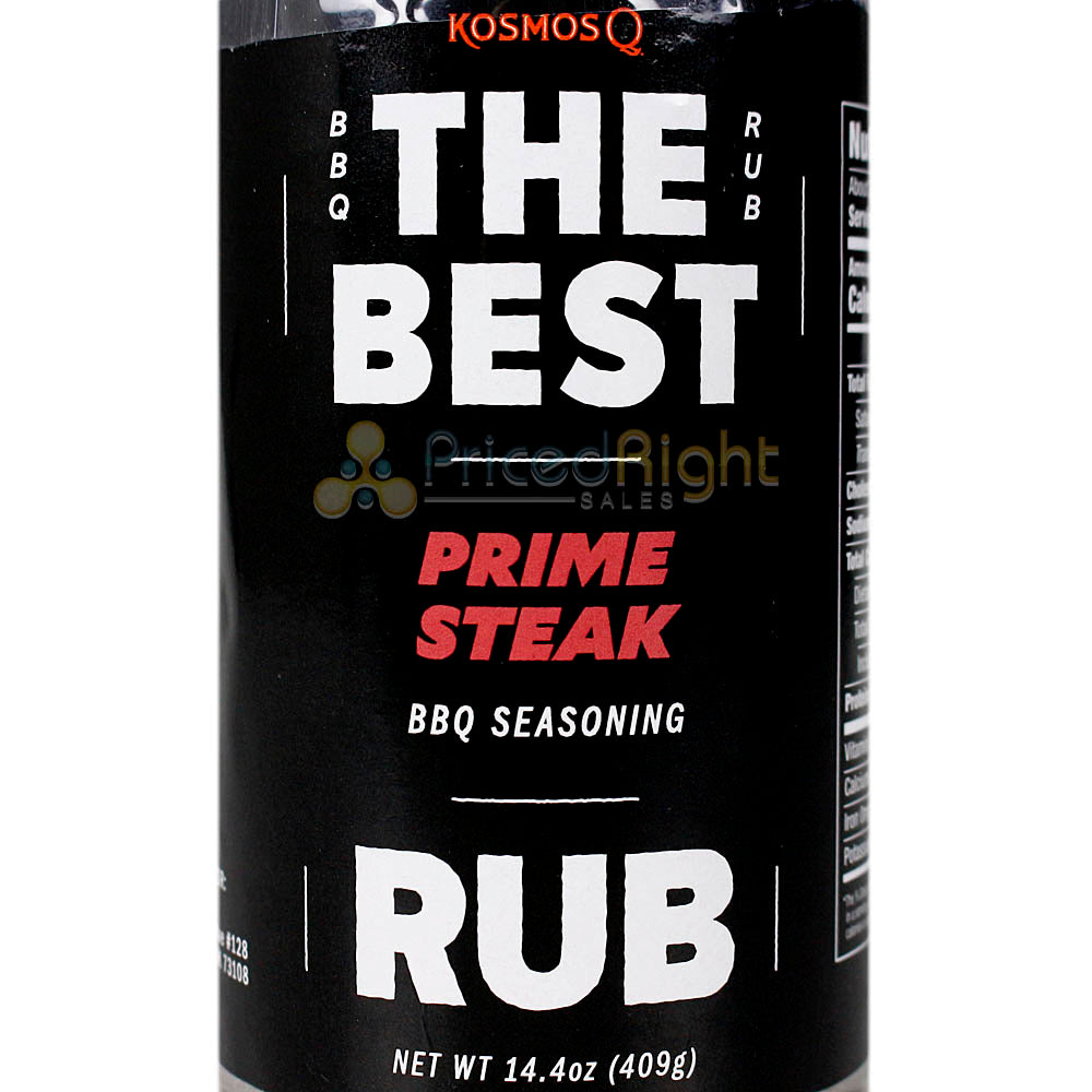 Kosmos Q The Best Prime Steak Rub BBQ Seasoning 14.4 Oz Shaker Bottle