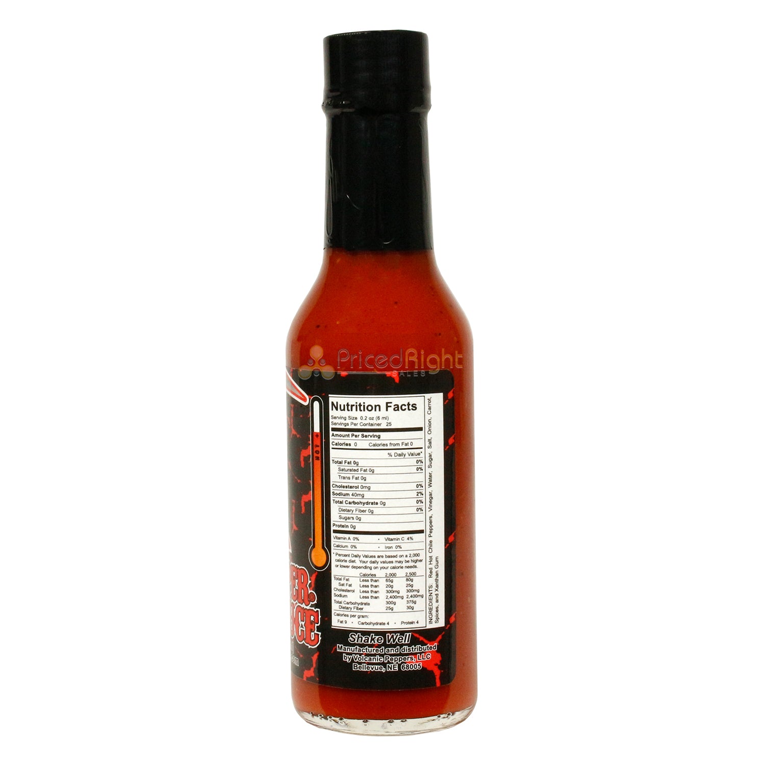 Volcanic Peppers Red Reaper Hot Sauce High Heat Habanero Carolina Reaper 5 Oz