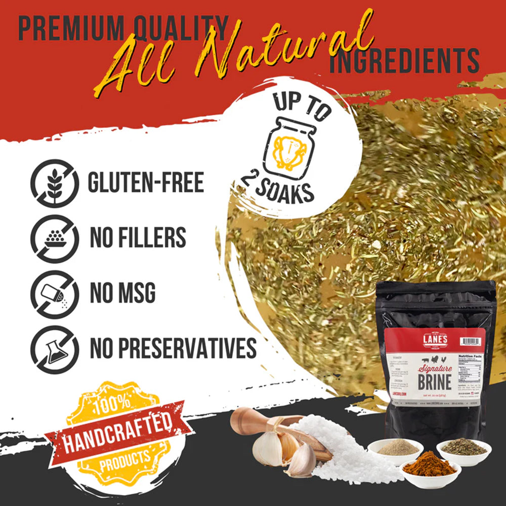 Lane's BBQ Signature Brine 20 Oz Gluten Free Apple Cider Vinegar LANESBRINE