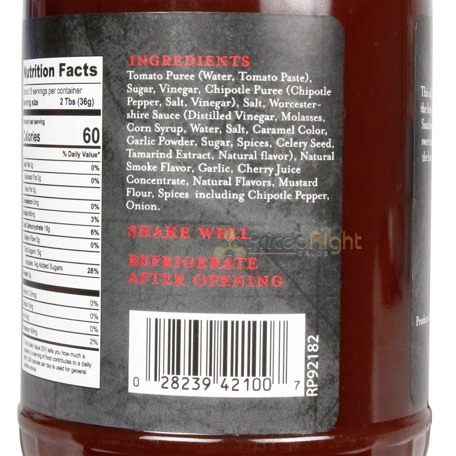 Loot N' Booty BBQ Cherry Chipotle BBQ Sauce Gluten Free All Natural 19.25 Oz