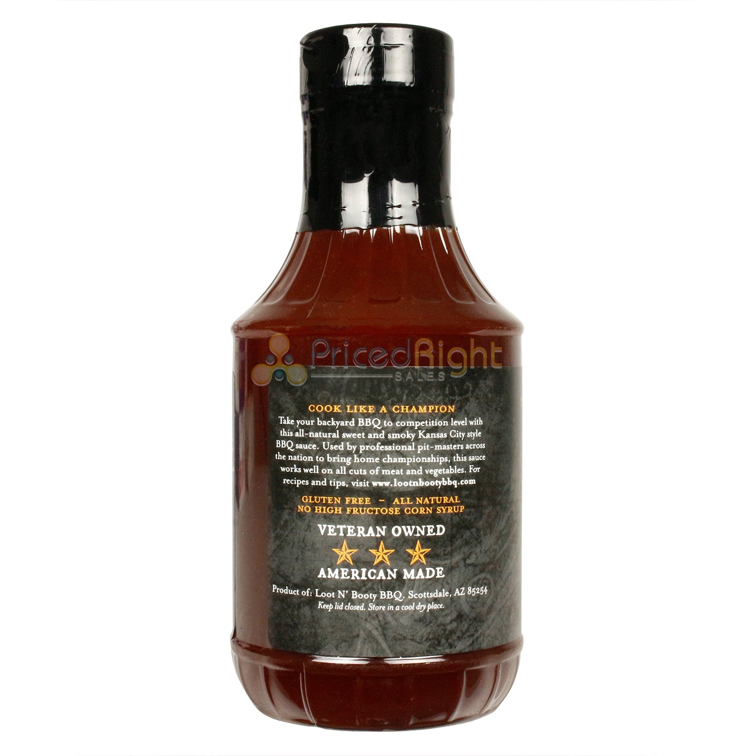 Loot N' Booty BBQ Apple Cherry BBQ Sauce Sweet and Smoky Gluten Free 20 Ounce