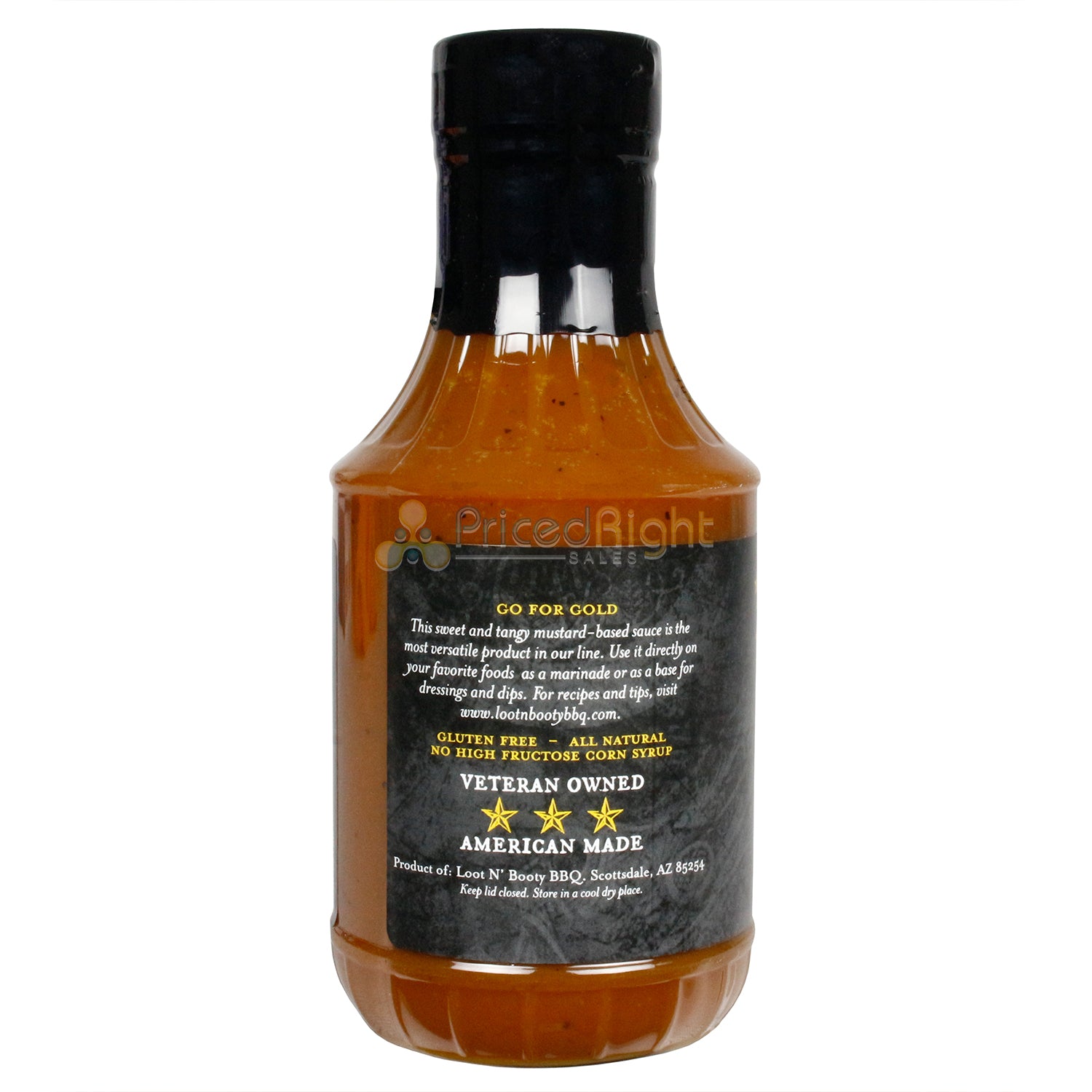 Loot N' Booty BBQ Honey Gold BBQ Sauce Sweet and Tangy Gluten Free 19.5 Ounce