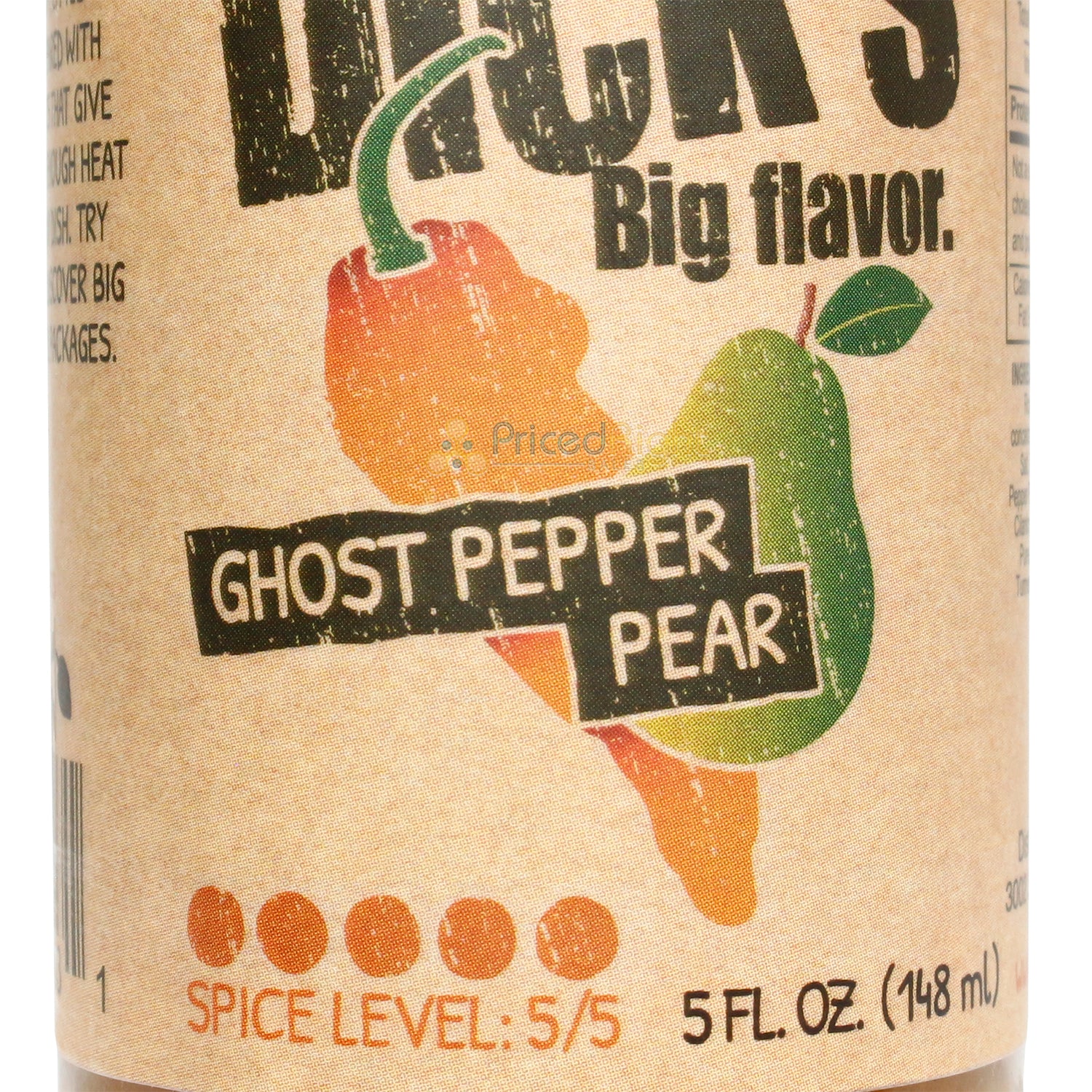 Little Dick's Ghost Pepper Pear Hot Sauce Gluten Free Spicy Small Batch 5 Fl Oz