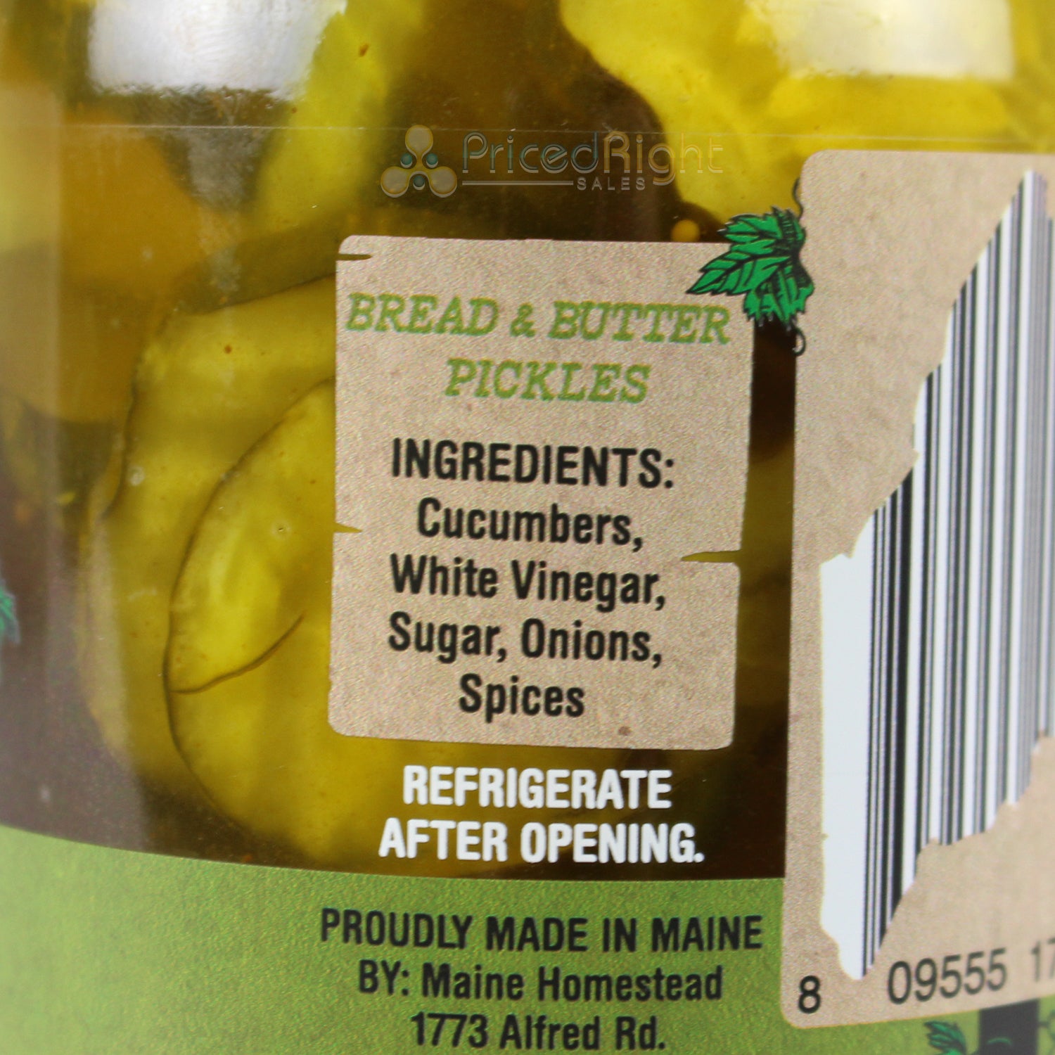 Maine Homestead Bread & Butter Pickles 16 Oz Vegan and Gluten Free