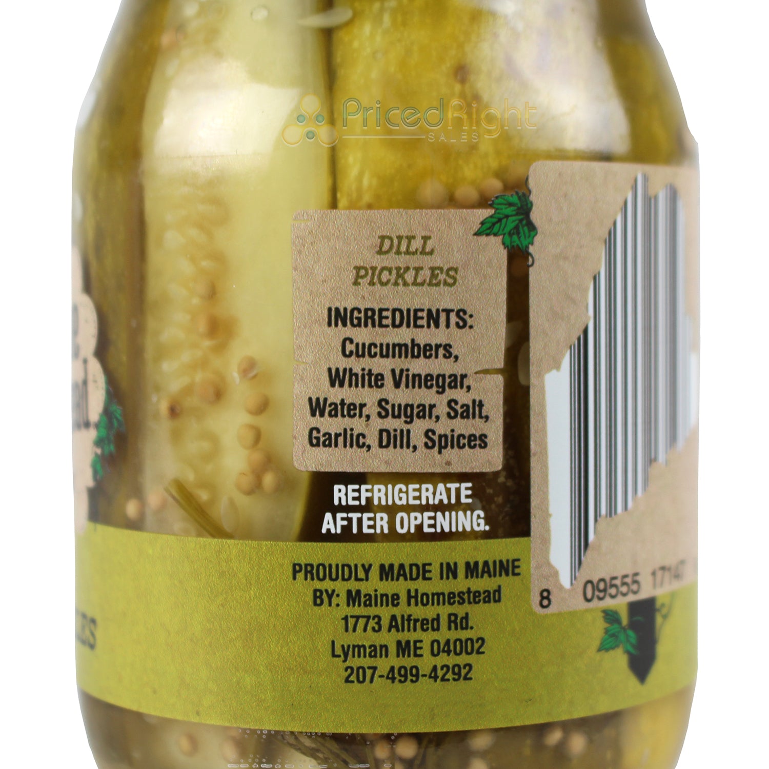 Maine Homestead Dill Pickle Spears 16 Oz Vegan and Gluten Free