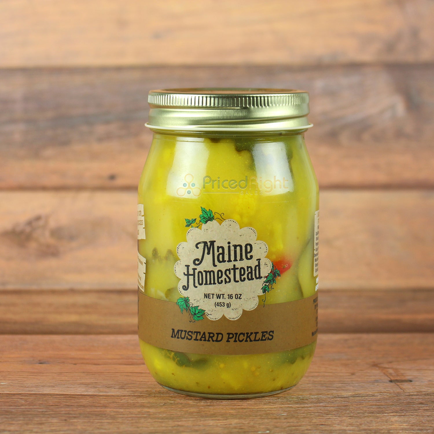 Maine Homestead Mustard Pickles 16 Oz Vegan Contains Cauliflower and Cucumber