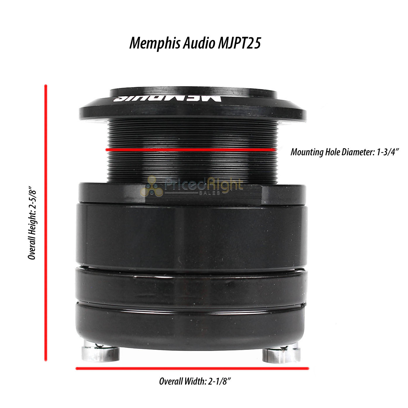 Memphis Audio Super Bullet Tweeter Rear Mount 200 Watts Max MJPT25 4 Ohm MOJO