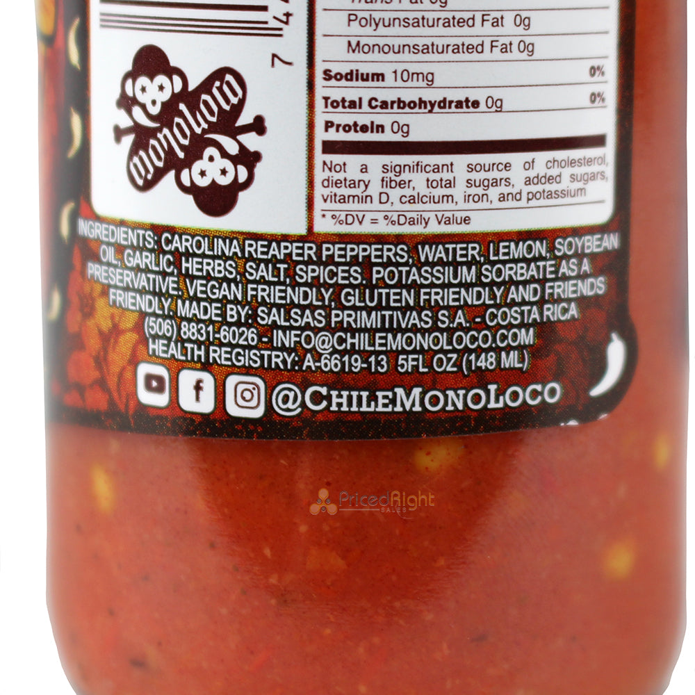 Matasanos Hot Sauce Chile Monoloco 5 Oz 9/10 Heat Level Contains Carolina Reaper