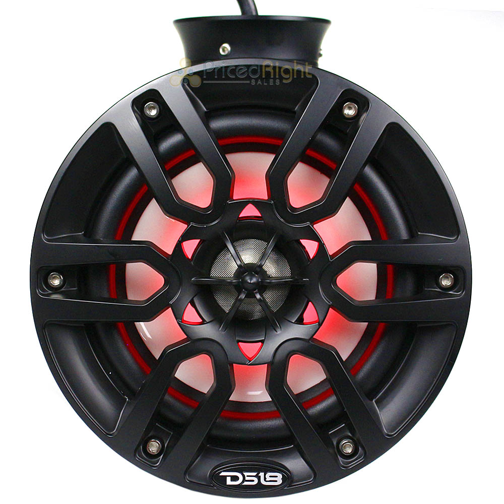 DS18 6.5" Wakeboard Marine Tower Speaker System 300 Watts RGB LED NXL-PS6BK