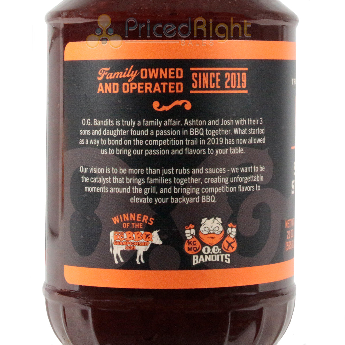 O.G. Bandits Saddle Up Sweet Heat BBQ Sauce 21 Ounce Competition Award Winning