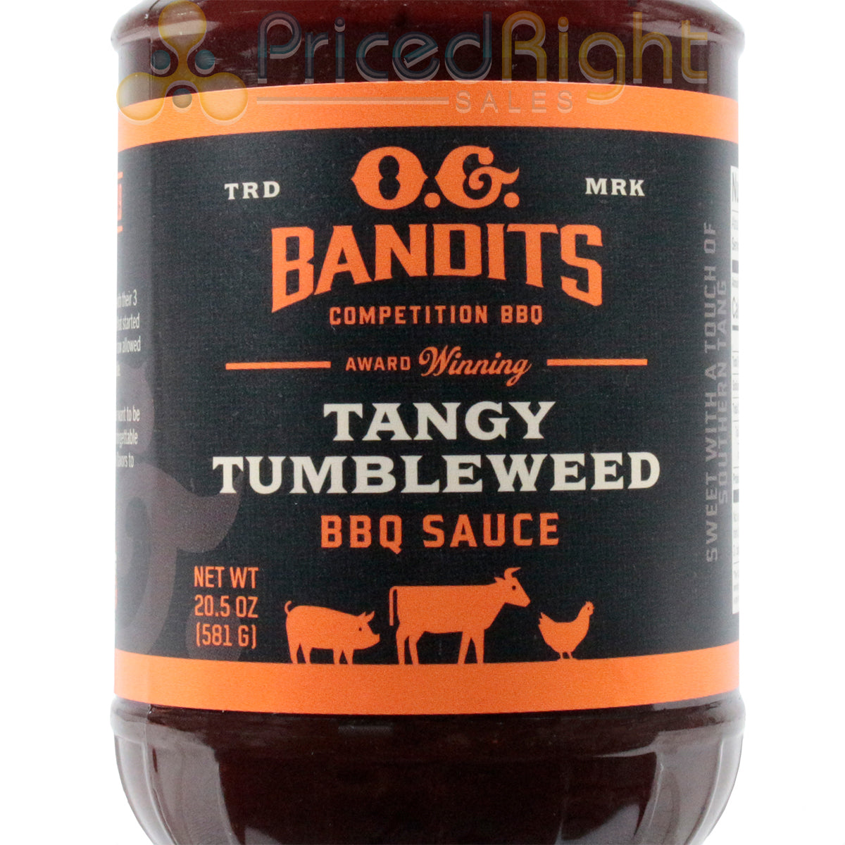 O.G. Bandits Tangy Tumbleweed BBQ Sauce 20.5 Ounce Competition Award Winning